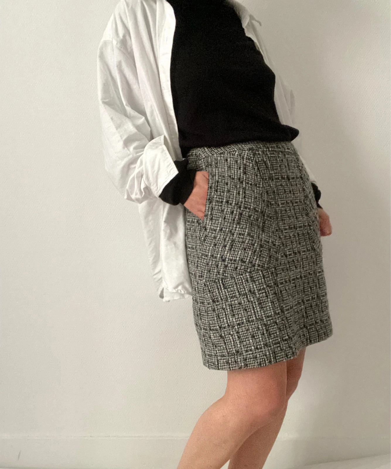 🌺 Falda corta vintage de cintura alta estilo trapecio – photo 10